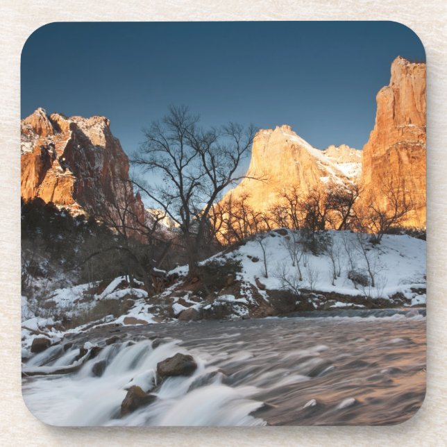 USA, Utah, Zion National Park. Mountain sunrise Coaster (Front)