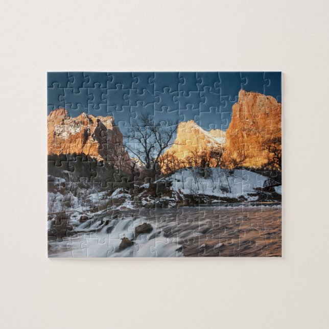 USA, Utah, Zion National Park. Mountain sunrise Jigsaw Puzzle (Horizontal)