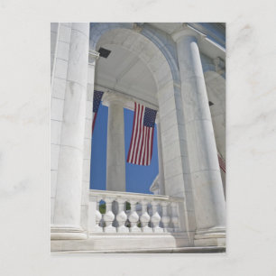 USA, VA, Arlington. American Flags are hung Postcard