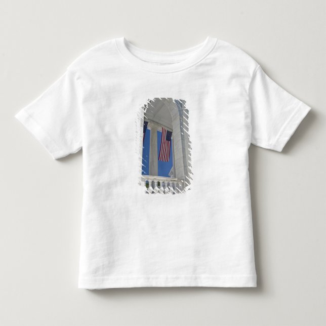 USA, VA, Arlington. American Flags are hung Toddler T-shirt (Front)