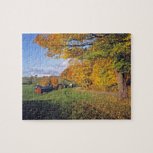 USA, Vermont, Jenne Farm. Fall comes to Jenne Jigsaw Puzzle (Horizontal)