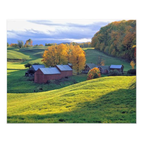 USA Vermont Jenne Farm Rolling green hills Photo Print