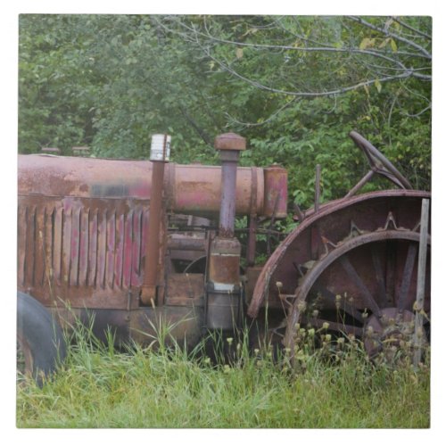 USA Vermont MANCHESTER Antique Farm Tractor Ceramic Tile