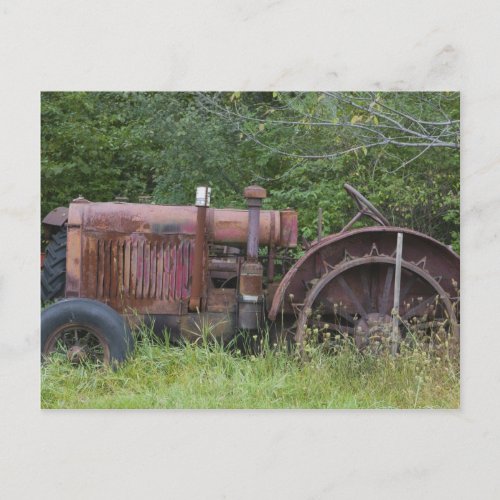USA Vermont MANCHESTER Antique Farm Tractor Postcard
