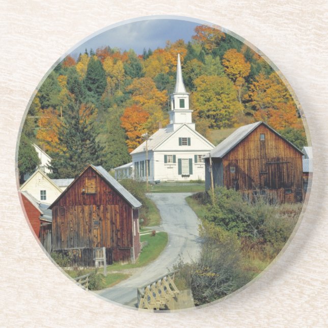 USA, Vermont, Waits River. Fall foliage adds Drink Coaster (Front)