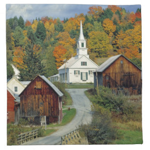 USA, Vermont, Waits River. Fall foliage adds Napkin