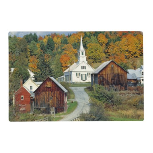 USA Vermont Waits River Fall foliage adds Placemat