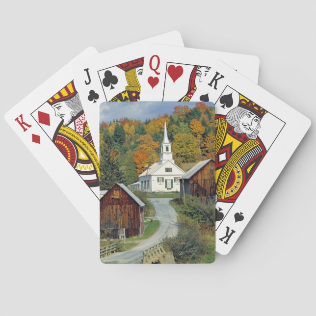 USA, Vermont, Waits River. Fall foliage adds Poker Cards (Back)