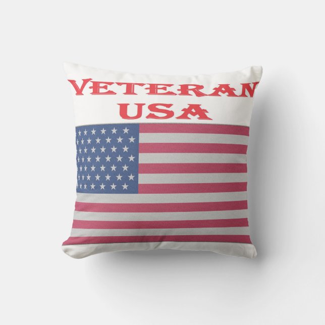 USA Veteran Patriotic | Limited Edition American  Throw Pillow (Front)