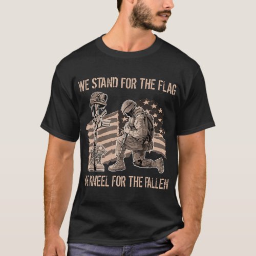 USA Veteran Stand For The Flag Kneel For The Fall T_Shirt