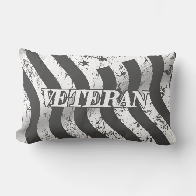 USA Veteran - white vintage 001 Lumbar Pillow (Front)