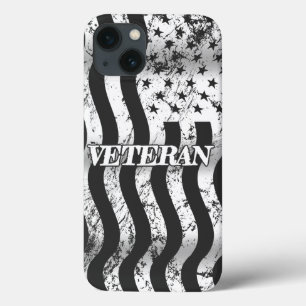USA Veteran - white vintage vertical iPhone 13 Case