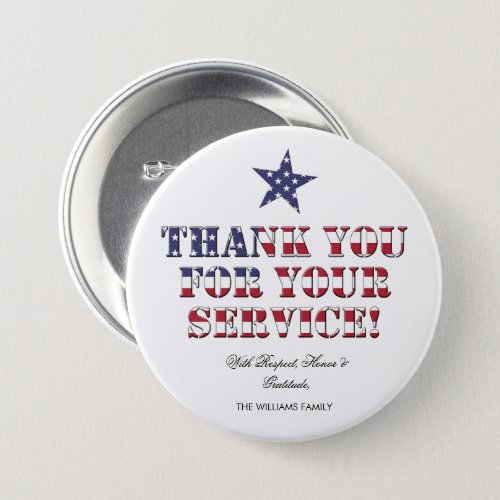 USA Veterans Thank You for Your Service Button