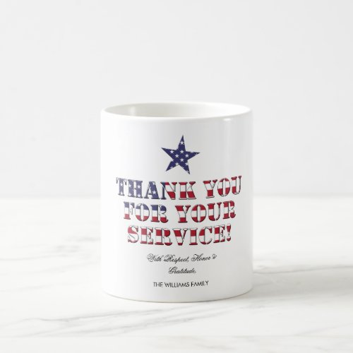USA Veterans Thank You for Your Service Coffee Mug