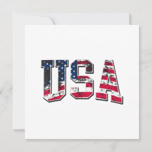 USA Vintage American Flag Save The Date