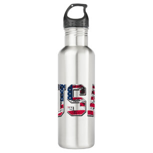 USA Vintage American Flag Stainless Steel Water Bottle
