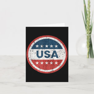 Usa vintage badge patriotic american flag graphic card