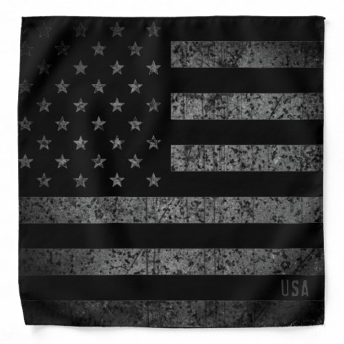 USA Vintage Black Grunge American Flag Bandana