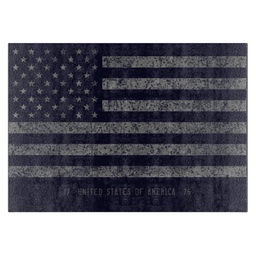 USA Vintage Blue Grunge American Flag Cutting Board