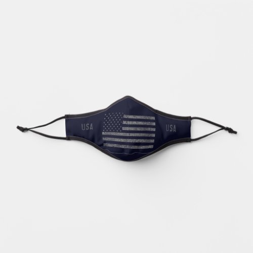 USA Vintage Dark Blue Grunge American Flag Premium Face Mask