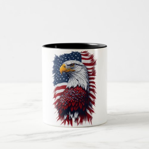 USA vintage flag and national symbol Two_Tone Coffee Mug