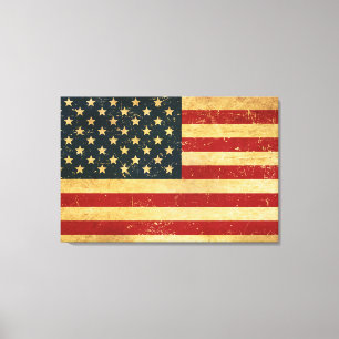 USA Vintage Grunge Flag Canvas Print