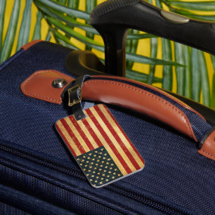 USA Vintage Grunge Flag Luggage Tag