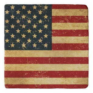 USA Vintage Grunge Flag Trivet