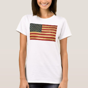 USA Vintage Grunge Flag Women's White T-Shirt