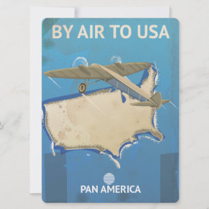 USA Vintage Travel Poster Invitation