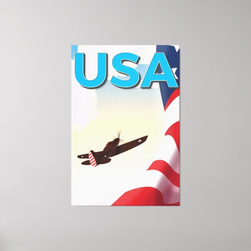 USA Vintage World War Two Poster Canvas Print
