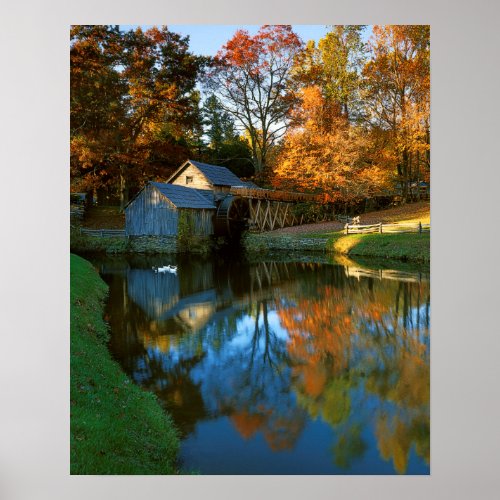 USA Virginia Blue Ridge Parkway Mabry Mill Poster