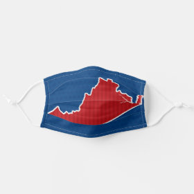 USA Virginia State Stars and Stripes Map Cloth Face Mask