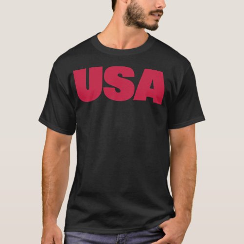 USA Viva Magenta Typography T_Shirt