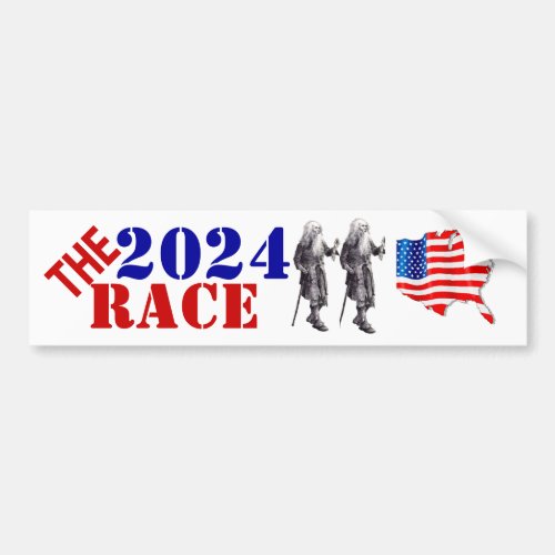 USA VOTE 2024 Elderly Old Men for Presidents Bumper Sticker