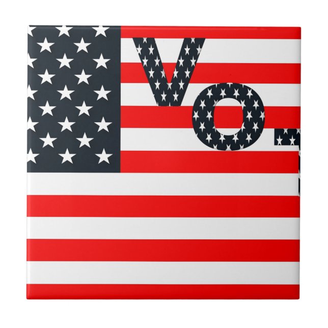 Usa Vote Ceramic Tile (Front)