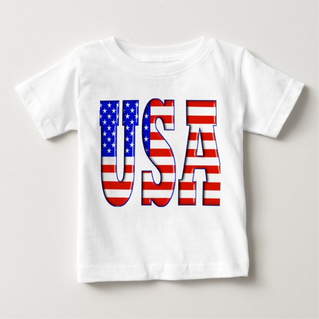 USA W/ AMERICAN FLAG BABY T-Shirt (Front)