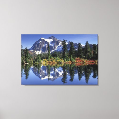 USA WA Heather Meadows RA Mount Shuksan at Canvas Print