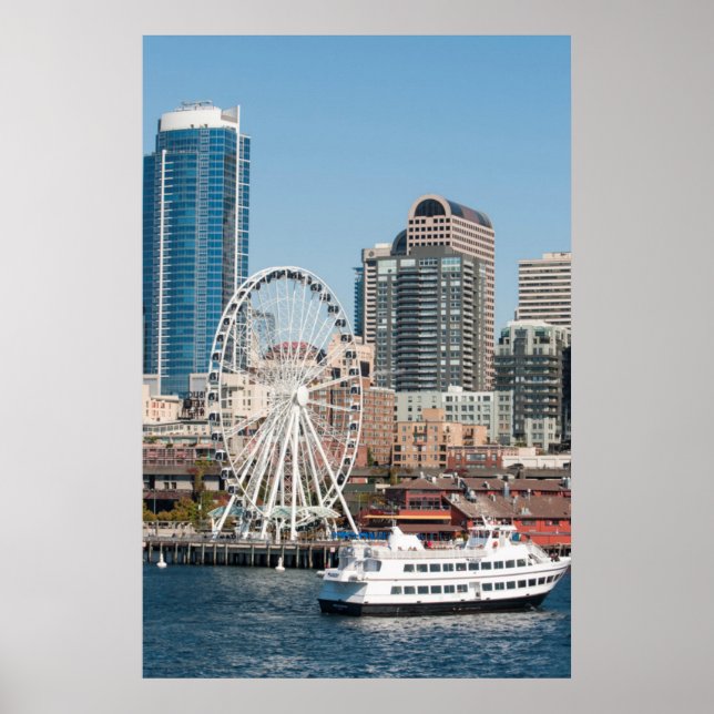 USA, Wa, Seattle. Argosy Harbor Cruise Boat Poster (Front)