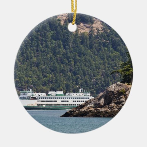 USA WA Washington State Ferries Ceramic Ornament