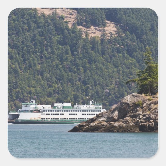 USA, WA. Washington State Ferries Square Sticker (Front)