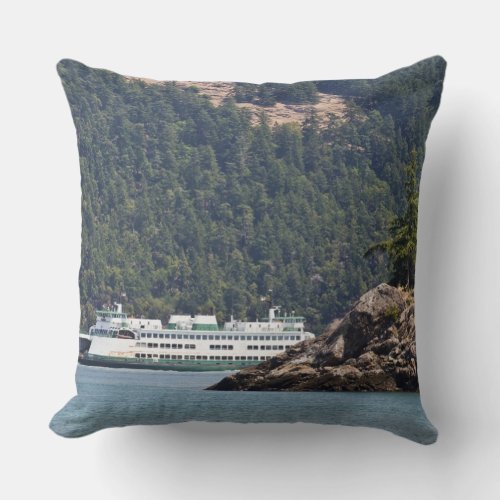 USA WA Washington State Ferries Throw Pillow