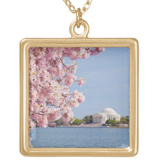 USA, Washington DC, Cherry tree Gold Plated Necklace (Front)