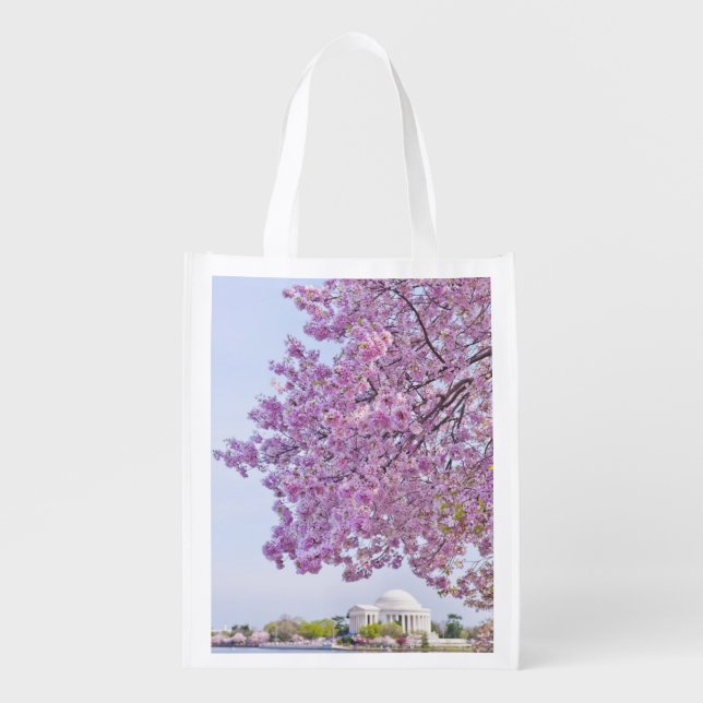 USA, Washington DC, Cherry tree in bloom Grocery Bag (Front)