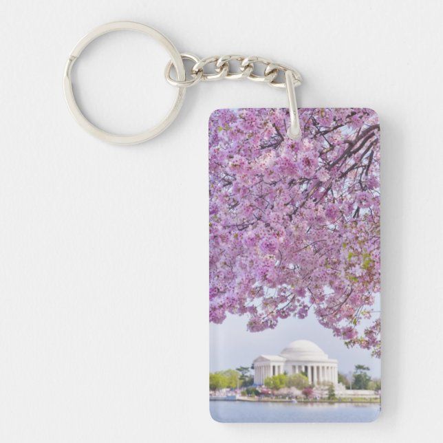 USA, Washington DC, Cherry tree in bloom Keychain (Front)