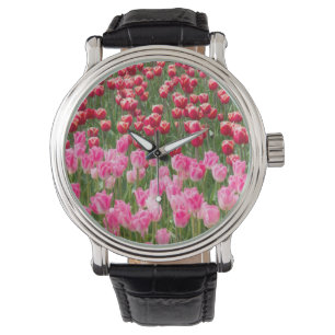 USA, Washington. Field Of Multicolored Tulips Watch