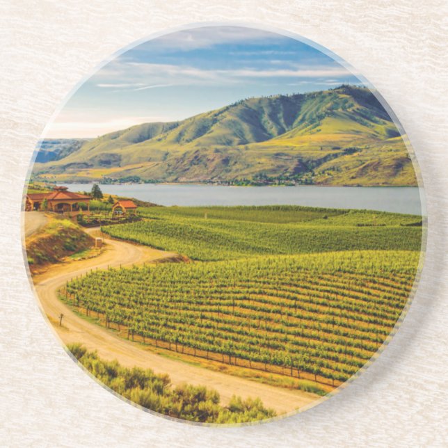 USA, Washington, Lake Chelan. Benson Vineyards Drink Coaster (Front)