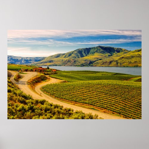 USA Washington Lake Chelan Benson Vineyards Poster