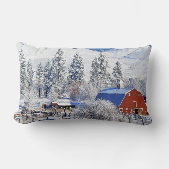 USA, Washington, Methow Valley, Barns in Lumbar Pillow (Front)