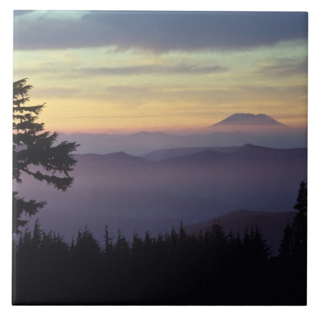 USA, Washington. Mount St. Helens seen through Ceramic Tile (Front)